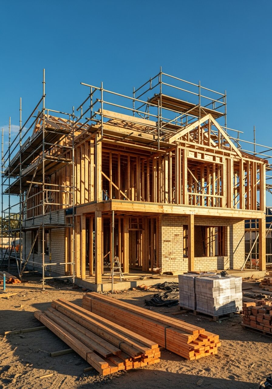 A new Australian family home under construction